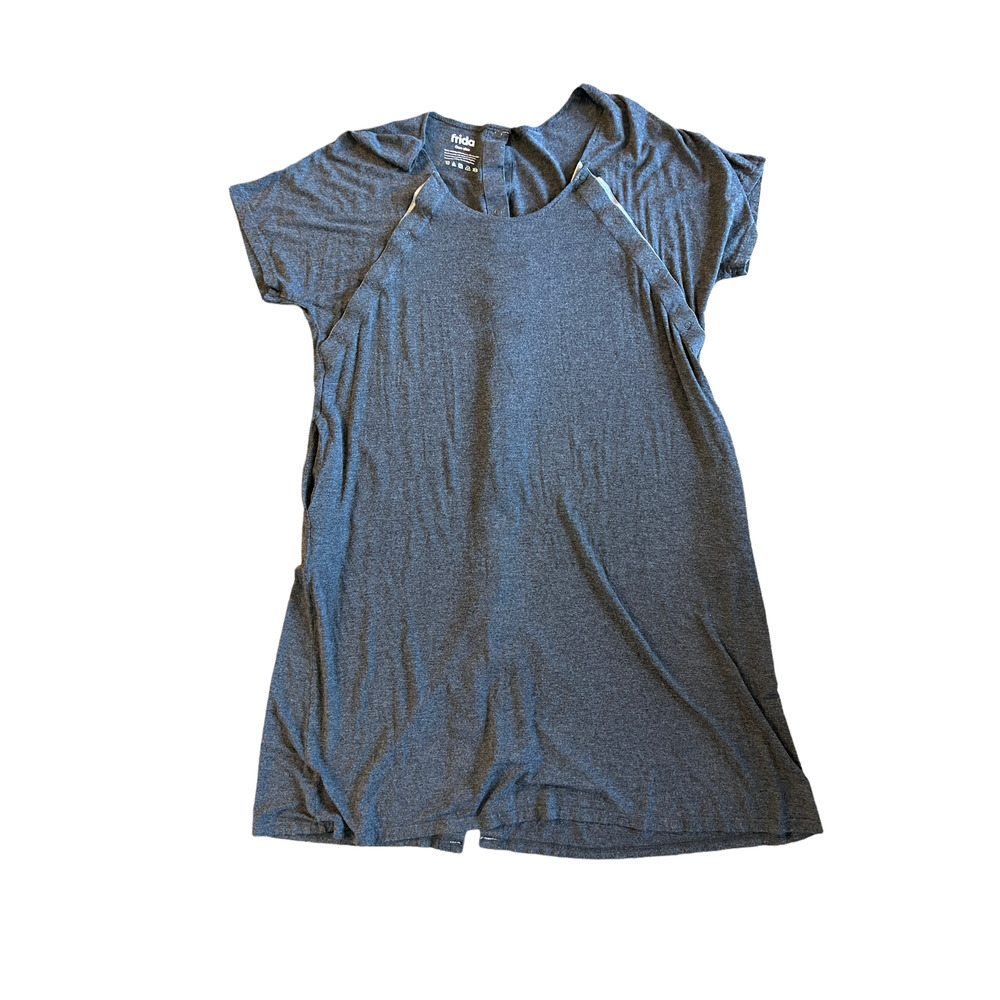 FRIDA MOM Easy Fit Gray Delivery and Nursing Gown Side Pocket Women's One Size